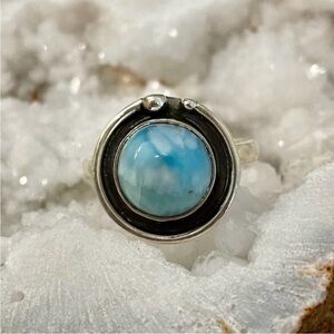 Larimar Sterling Silver 925 Ring Size 8